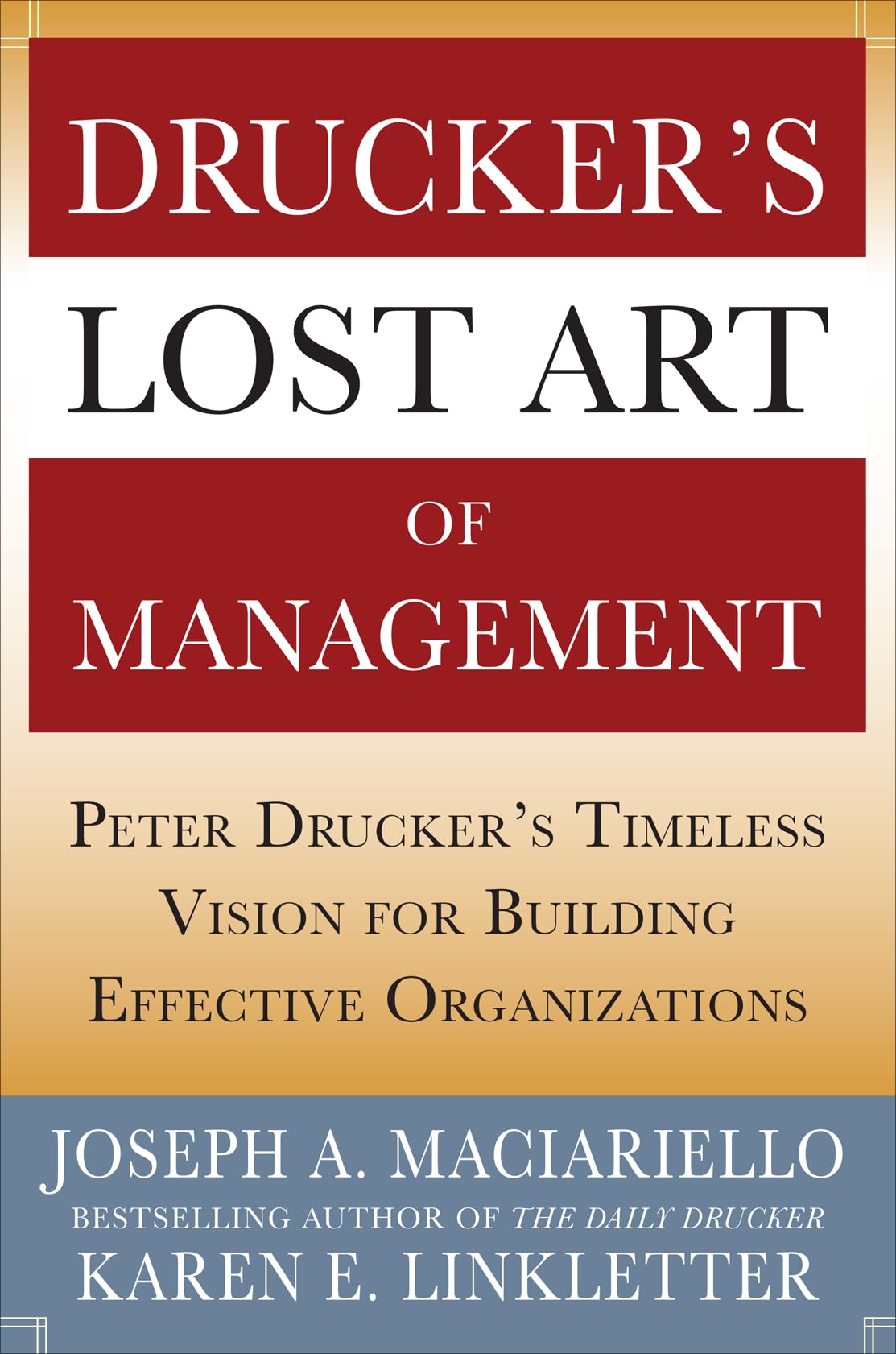 Drucker’s Lost Art of Management — used book cover