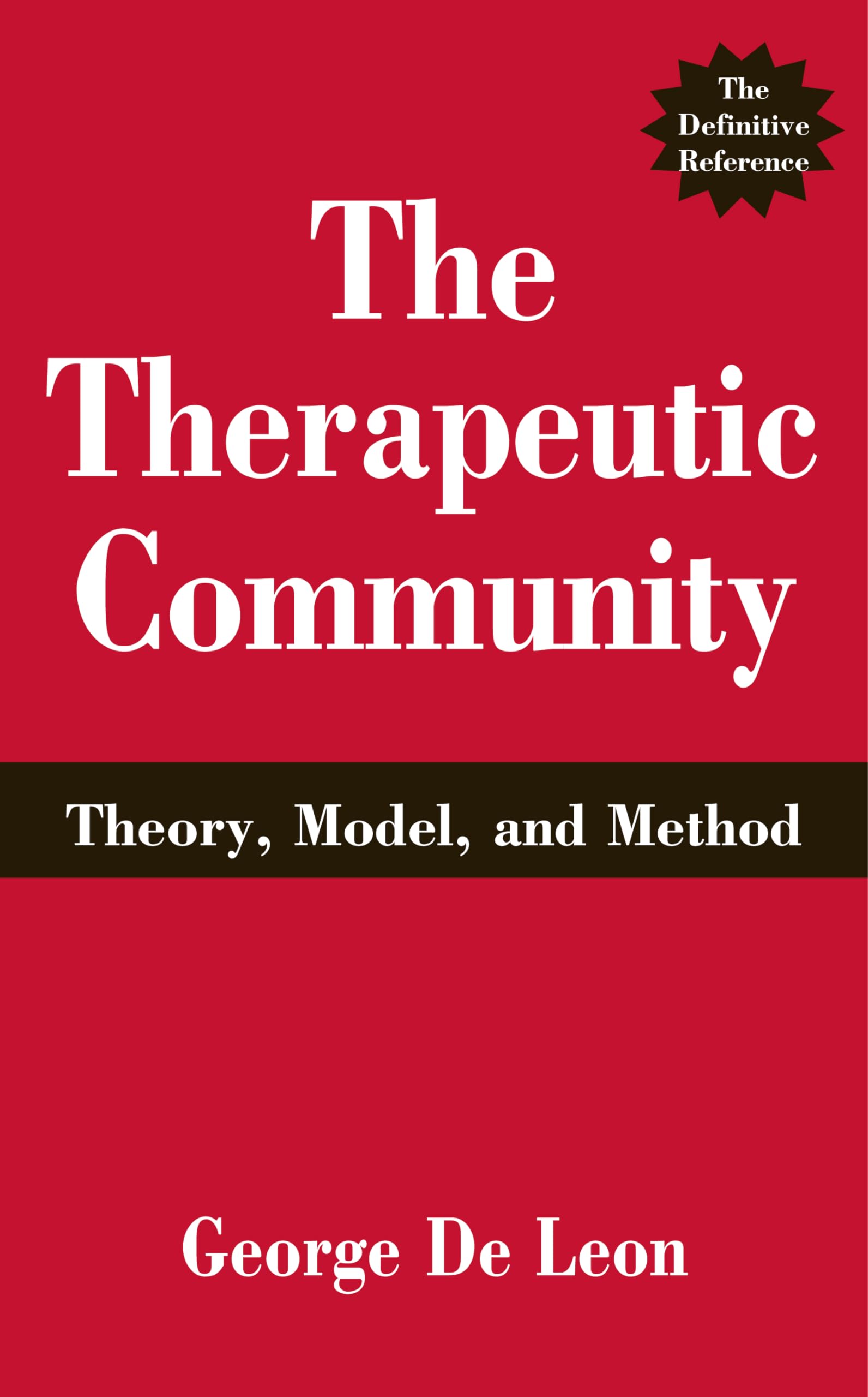 The Therapeutic Community — used book cover