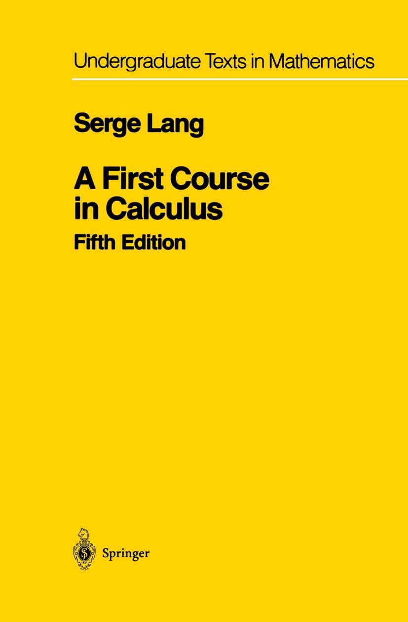 A First Course in Calculus — used book cover