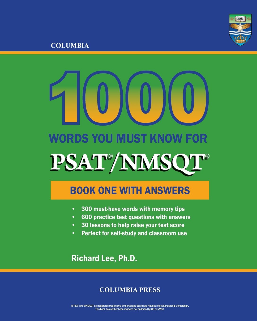 Columbia 1000 Words You Must Know for PSAT/NMSQT — used book cover