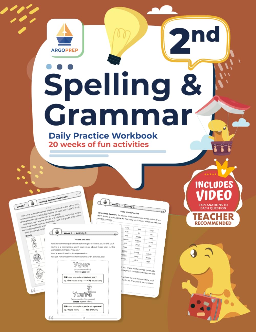 2nd Grade Spelling and Grammar Daily Practice Workbook — used book cover