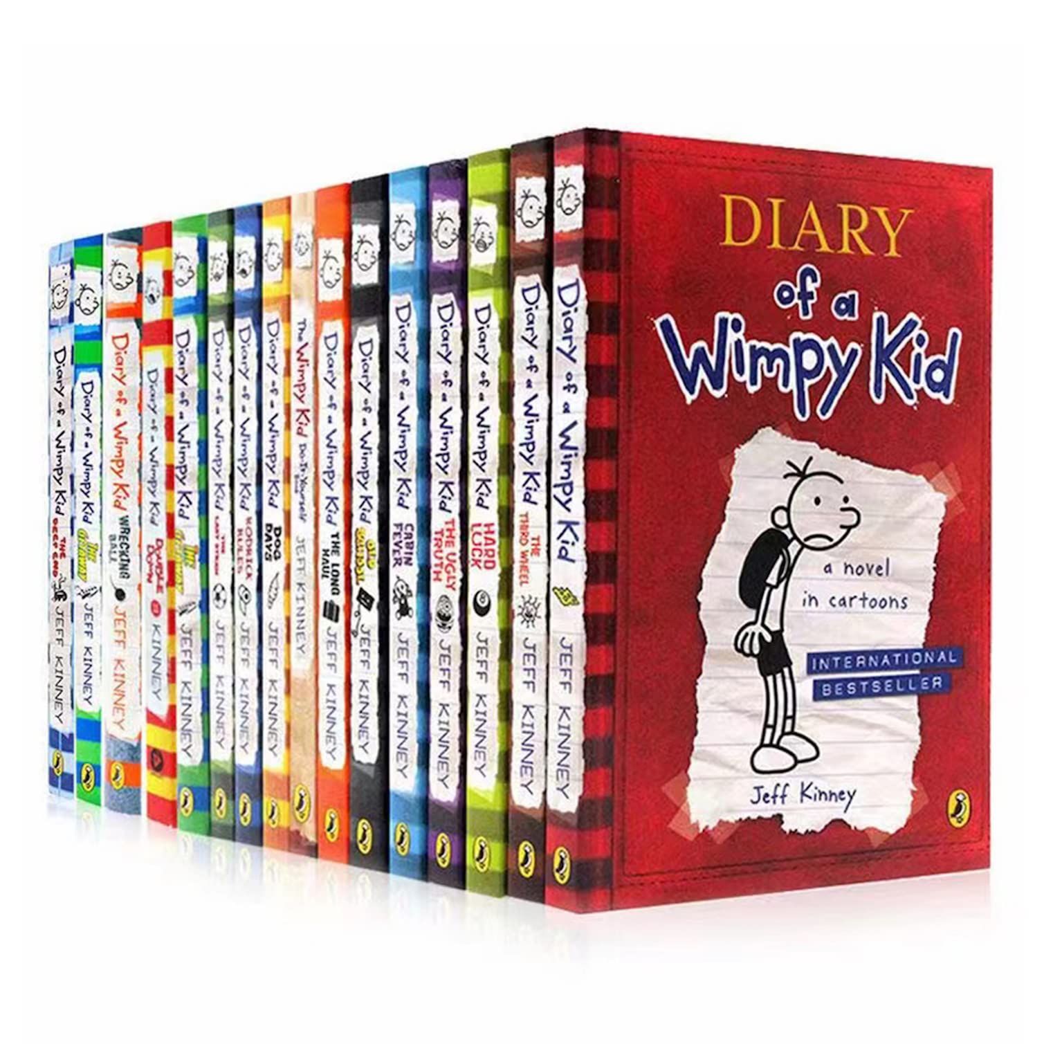 Jeff Kinney Diary of a Wimpy Kid 16 Books Collection Set, Complete Series 1-16 Books of Boxed Set, Paperback — used book cover