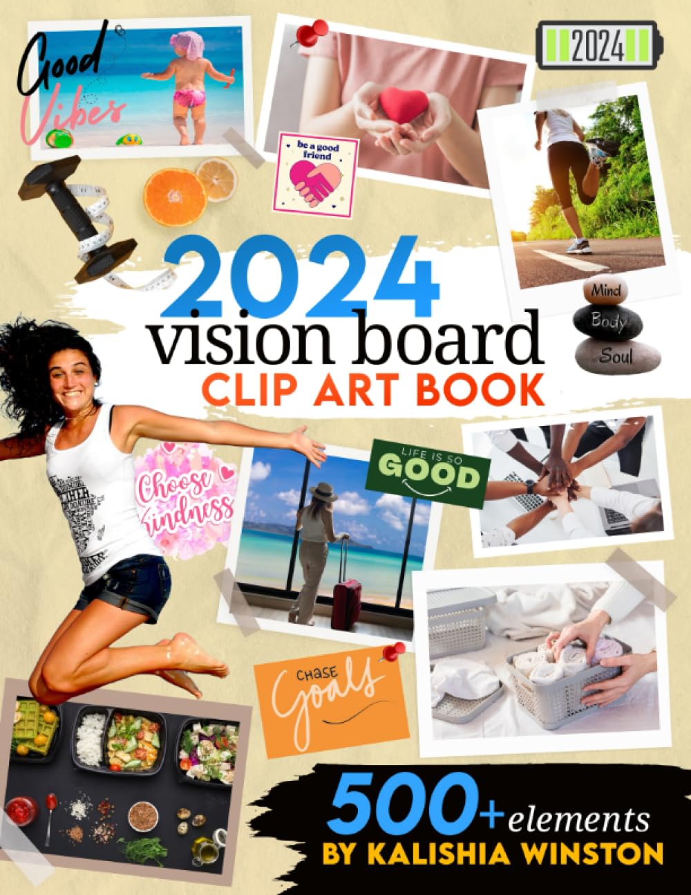2024 Vision Board Clip Art Book — used book cover