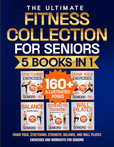 Chair Yoga, Stretching, Strength, Balance, and Wall Pilates Exercises and Workouts for Seniors — used book cover