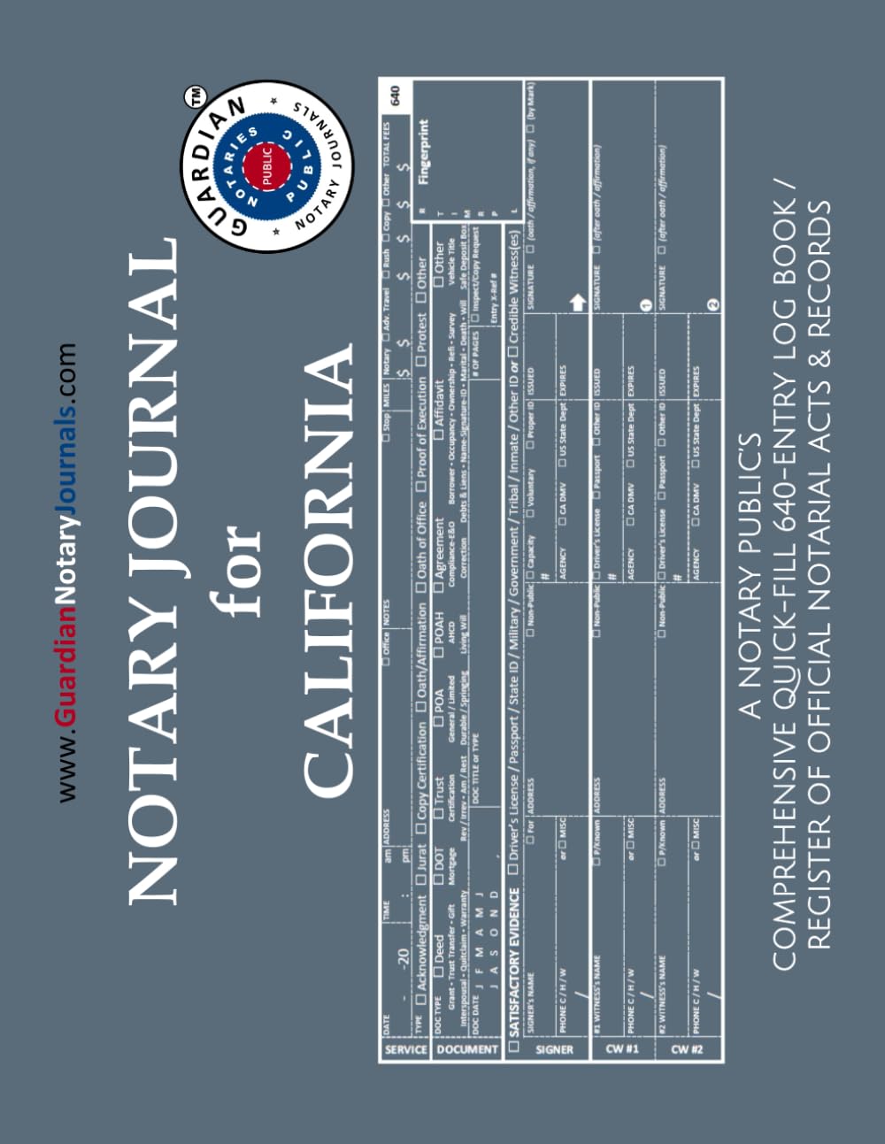 NOTARY JOURNAL FOR CALIFORNIA — used book cover