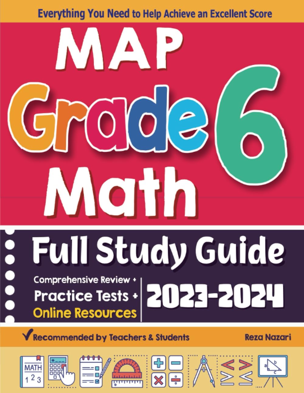 MAP Grade 6 Math Full Study Guide: Comprehensive Review + Practice Tests + Online Resources