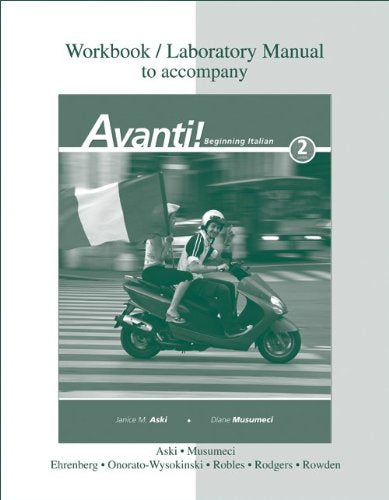 Workbook / Laboratory Manual to Accompany Avanti! Beginning Italian, 2nd Edition