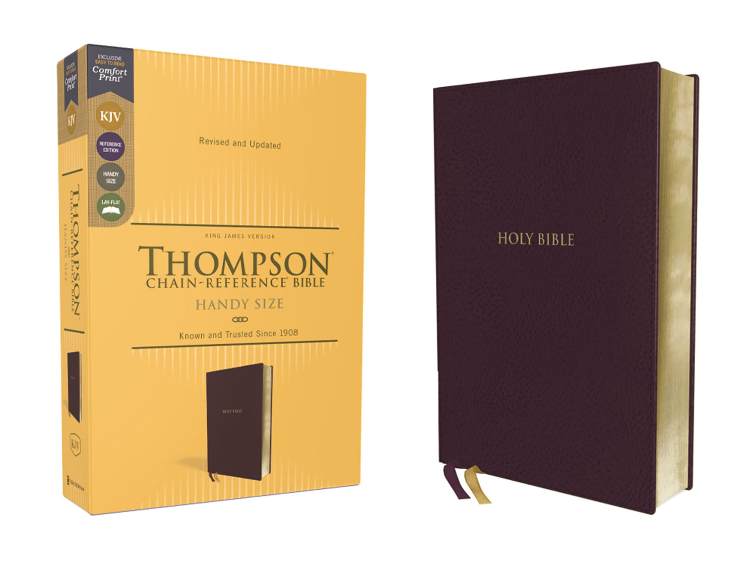 KJV, Thompson Chain-Reference Bible, Handy Size, Leathersoft, Burgundy, Red Letter, Comfort Print — used book cover