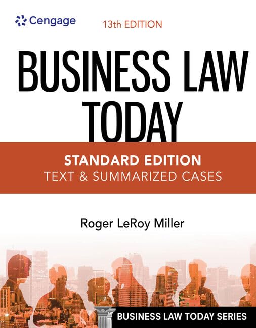 Business Law Today: Text &amp; Summarized Cases: Standard Edition (Mindtap Course List)