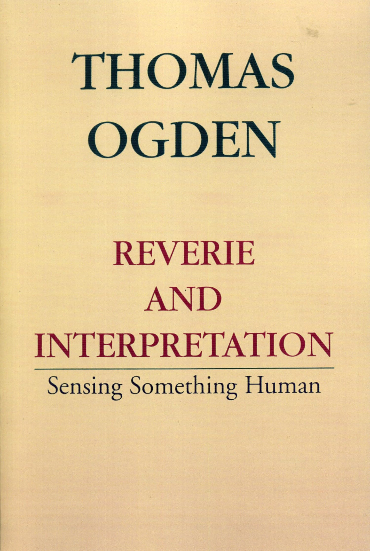 Reverie and Interpretation — used book cover