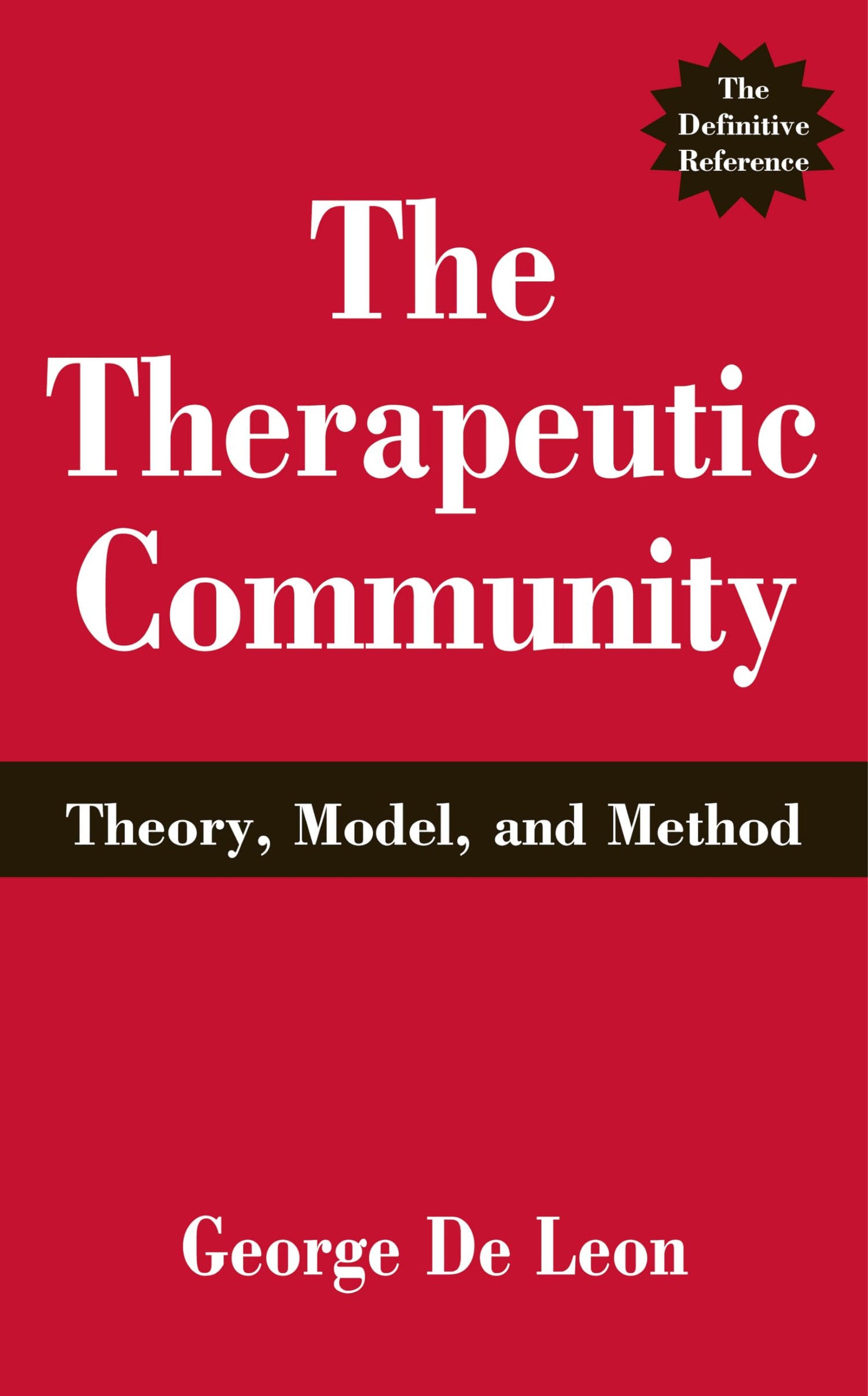 The Therapeutic Community — used book cover