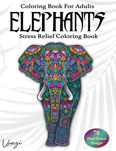 Elephants Coloring Book For Adults — used book cover