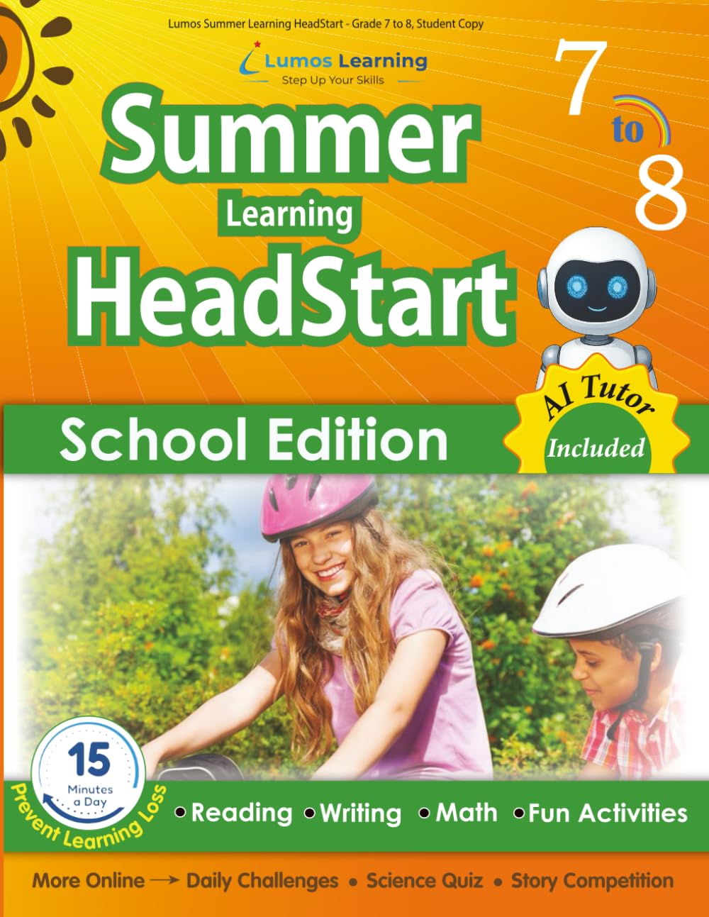 Lumos Summer Learning HeadStart - Grade 7 to 8, Student Copy: Bridge to Success with Common Core Aligned Resources and Workbooks
