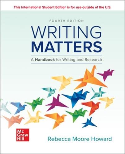ISE Writing Matters: A Handbook for Writing and Research (Comprehensive Edition with Exercises) (ISE HED COMPOSITION)