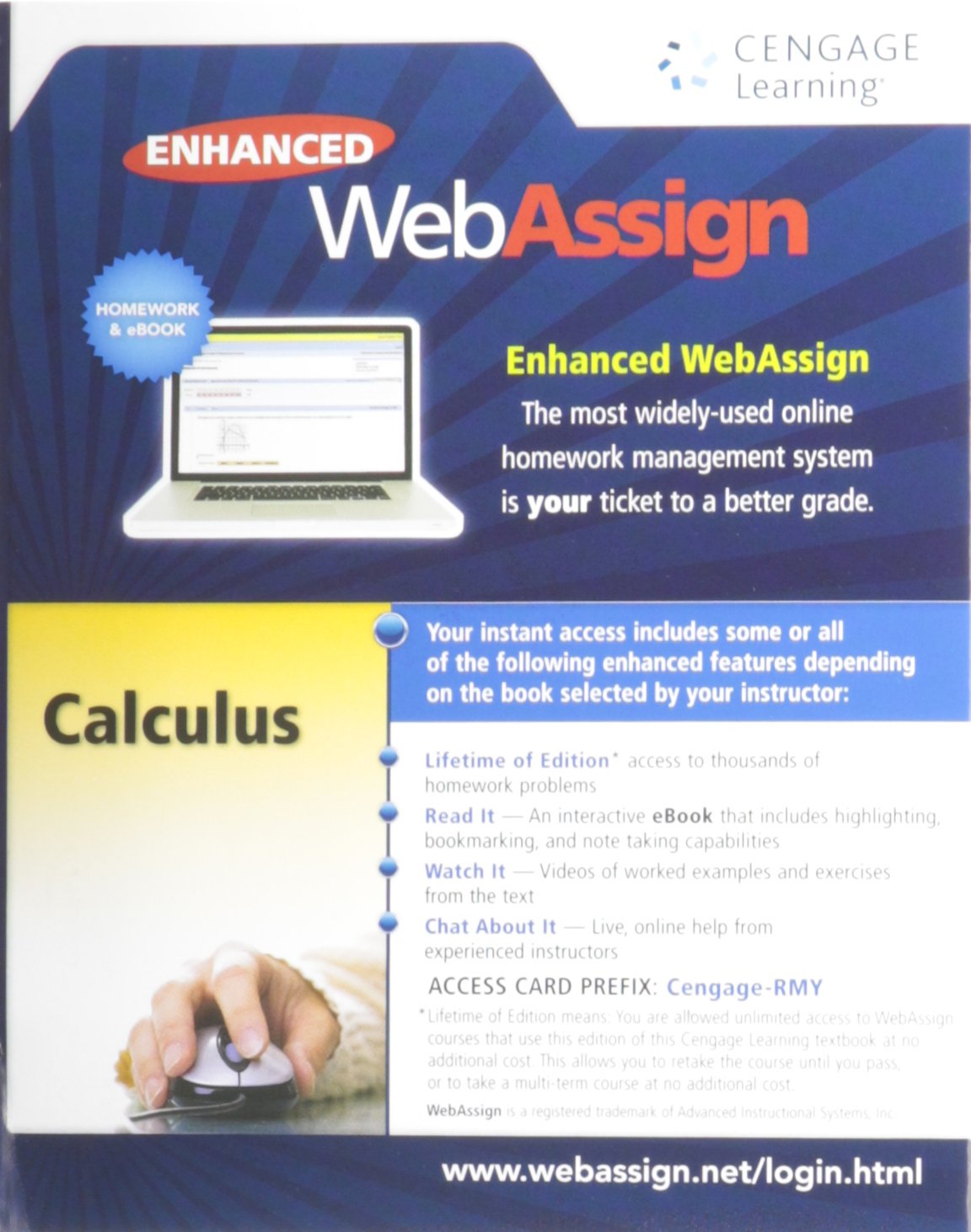 Enhanced WebAssign Printed Access Card for Calculus, Multi-Term Courses, Life of Edition, 1st Edition — used book cover