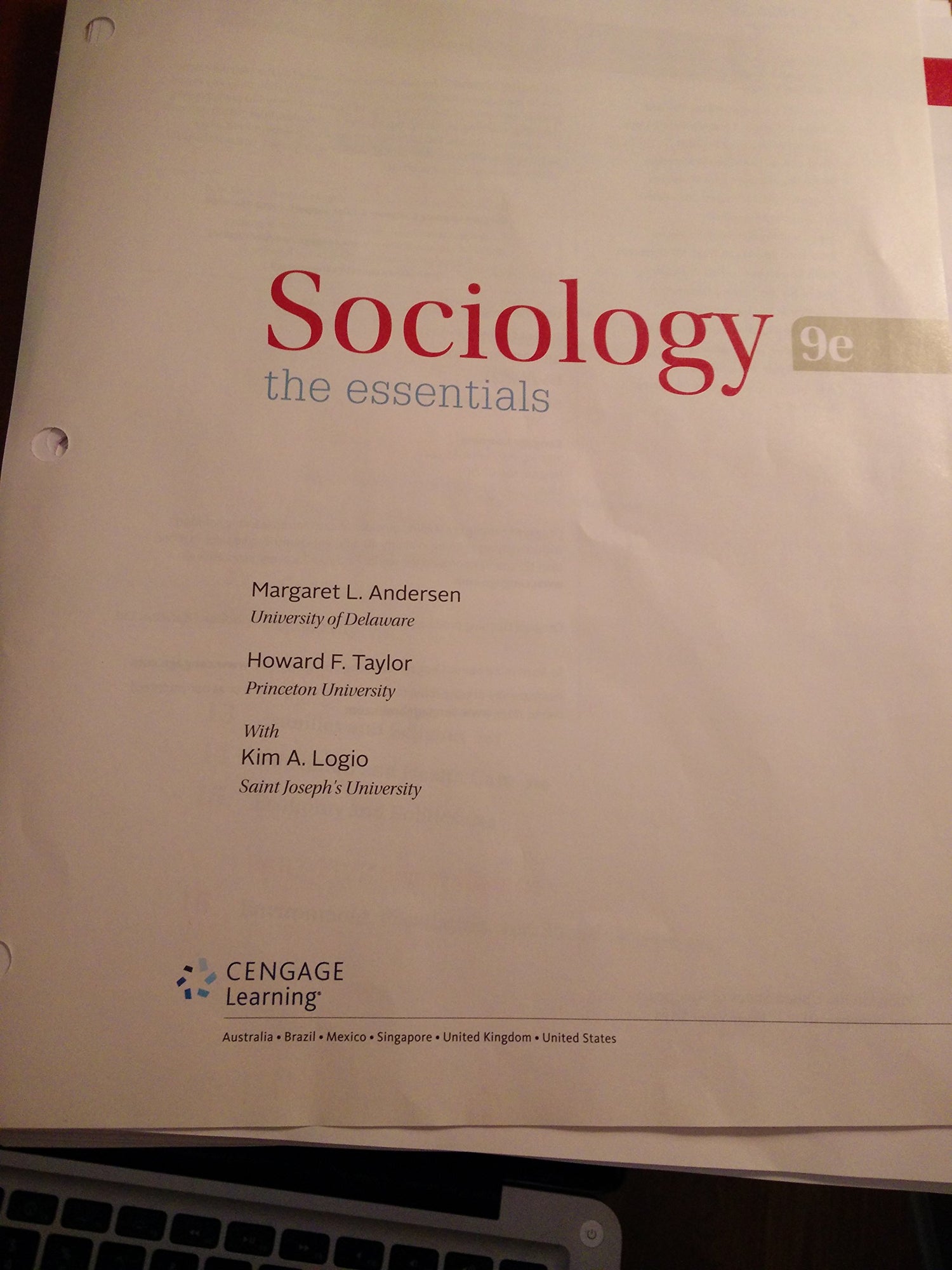 Sociology: The Essentials — used book cover