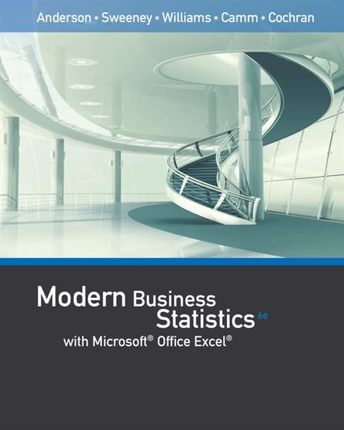 Modern Business Statistics with MicrosoftOffice Excel (with XLSTAT Education Edition Printed AccessCard)