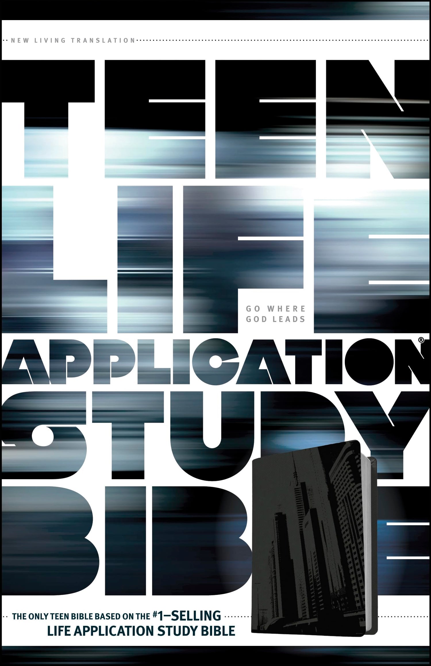 Tyndale NLT Teen Life Application Study Bible (LeatherLike, Steel), NLT Study Bible with Notes and Features, Full Text New Living Translation — used book cover