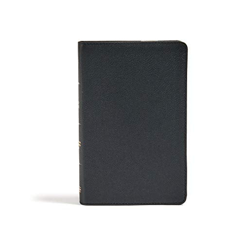 CSB Personal Size Bible, Black Genuine Leather, Red Letter, Presentation Page, Full-Color Maps, Easy-to-Read Bible Serif Type