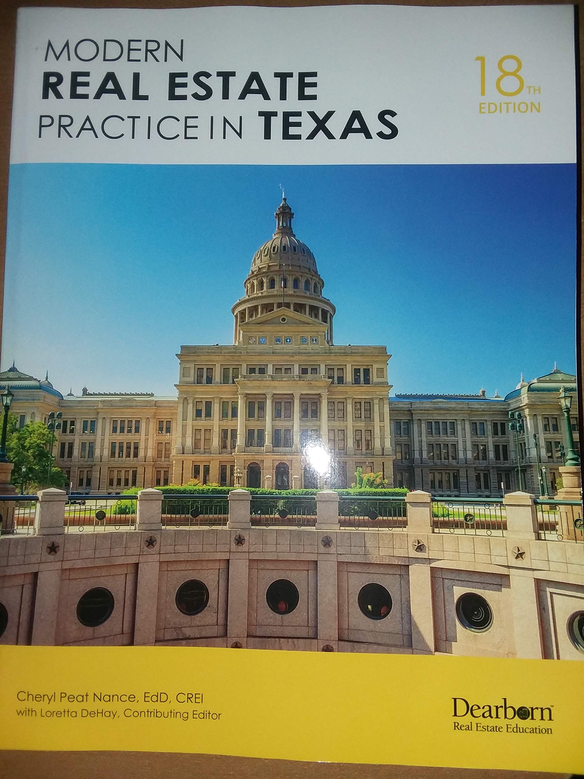 Dearborn Modern Real Estate Practice in Texas (18th Edition) - Comprehensive Test Prep for the Licensing Exam — used book cover