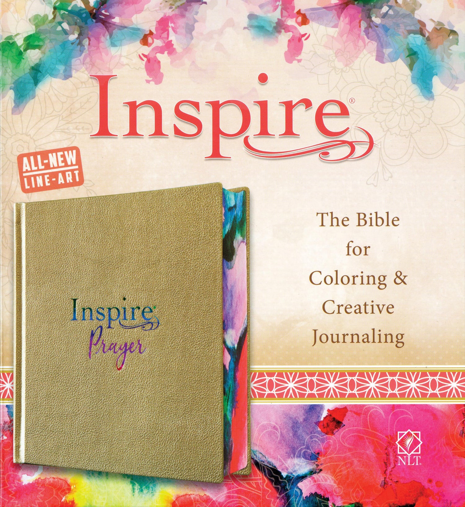 Inspire PRAYER Bible NLT (Hardcover LeatherLike, Metallic Champagne Gold): The Bible for Coloring &amp; Creative Journaling