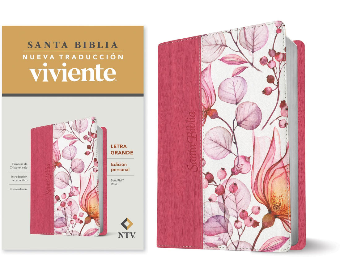 Santa Biblia NTV, Edición personal, letra grande (SentiPiel, Rosa, Índice, Letra Roja) (Spanish Edition)