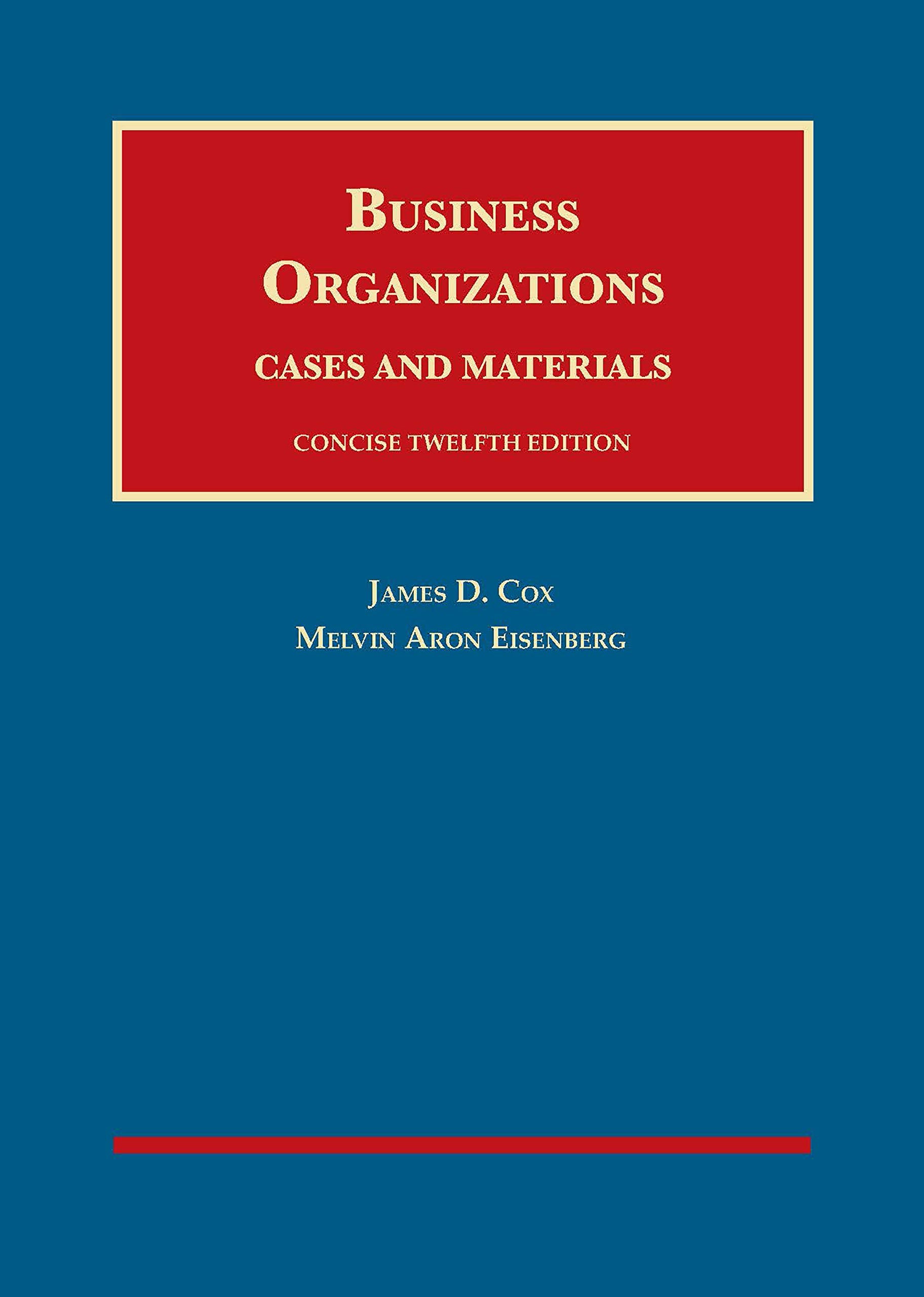 Business Organizations, Cases and Materials, Concise — used book cover