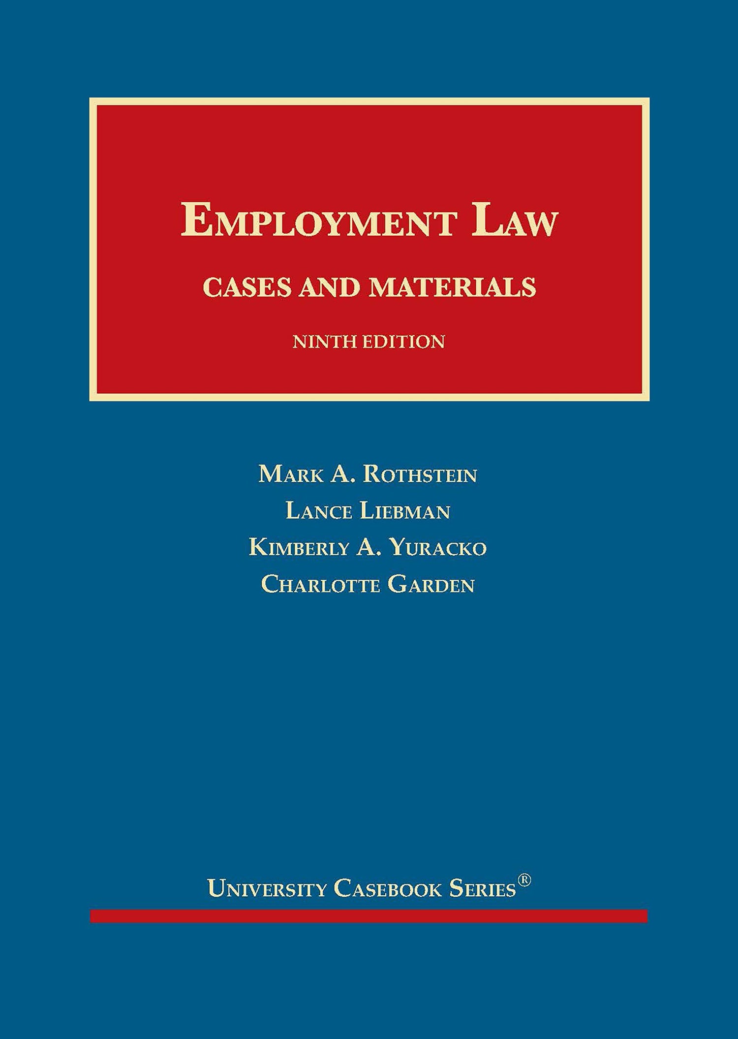Employment Law, Cases and Materials — used book cover