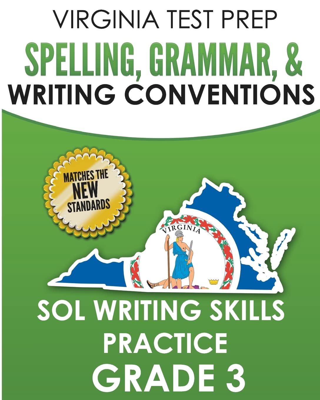 VIRGINIA TEST PREP Spelling, Grammar, &amp; Writing Conventions Grade 3 — used book cover