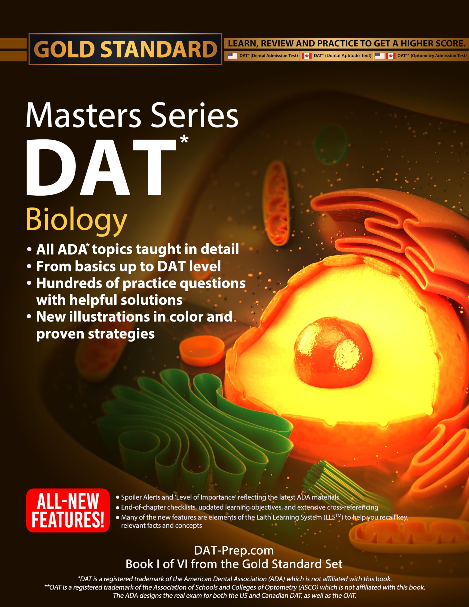 DAT/OAT Prep Biology Masters Series, Comprehensive DAT Preparation and Practice for the Dental Admission Test Biology by Gold Standard DAT — used book cover