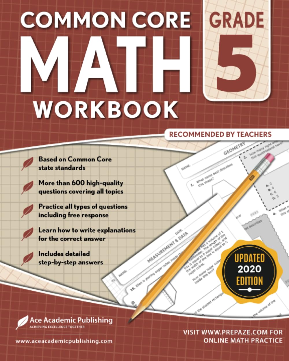5th Grade Math Workbook — used book cover
