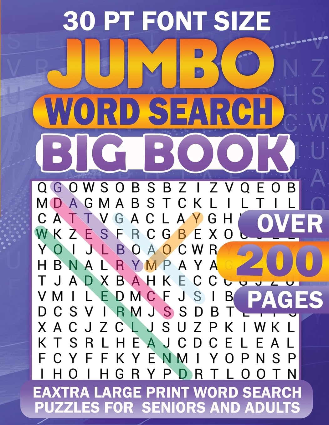 Jumbo Word Search: Big Book | 30 Pt Font Size