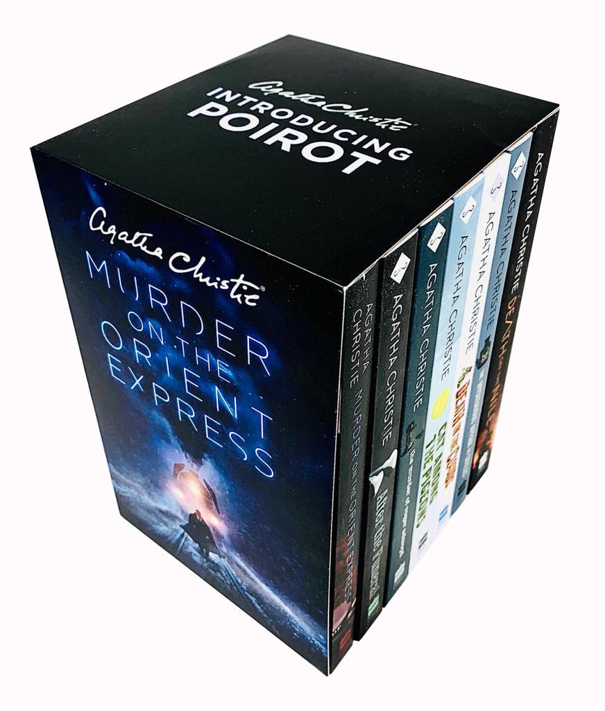 Agatha Christie Poirot Series 7 Books Collection Box Set (Murder on the Orient Express, Death on the Nile, The Mysterious Affair at Styles, After the Funeral &amp; More)