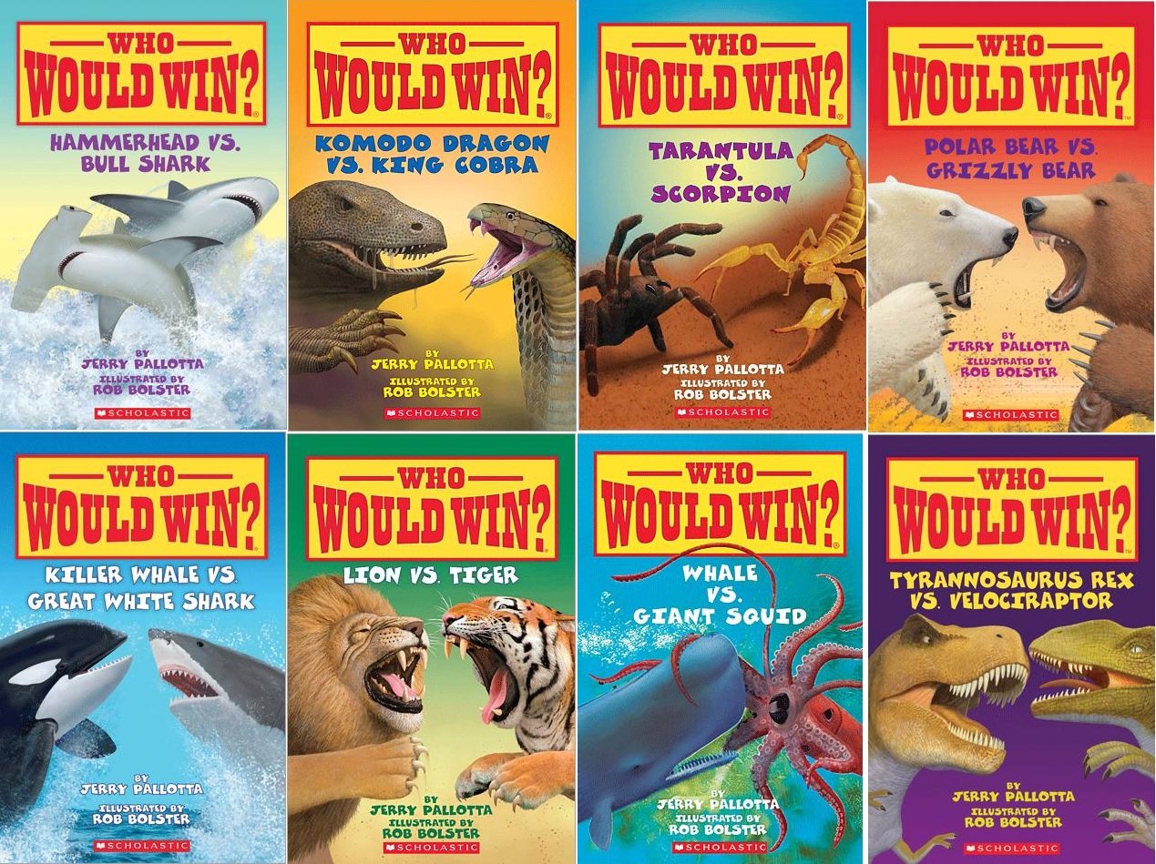 Who Would Win? Series Collection of 8 Books By Jerry Pallotta and Rob Bolster (Includes — used book cover