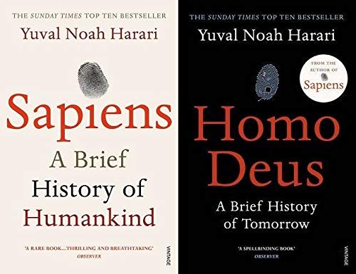 By Yuval Noah Harari A Brief History Of Humankind Sapiens &amp; Homo Deus — used book cover