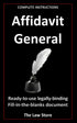 Affidavit General: Ready-to-use, legally binding, fill-in-the-blanks law firm template with instructions. — used book cover