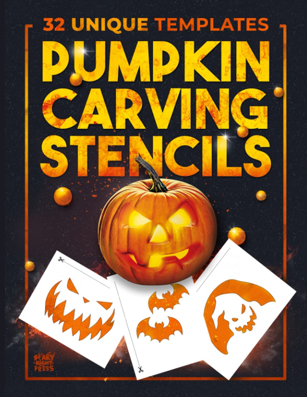 Pumpkin Carving Stencils: 32 Templates For Making Halloween Pumpkins / Funny Patterns Stencils For Kids And Adults (Pumpkin Stencils)