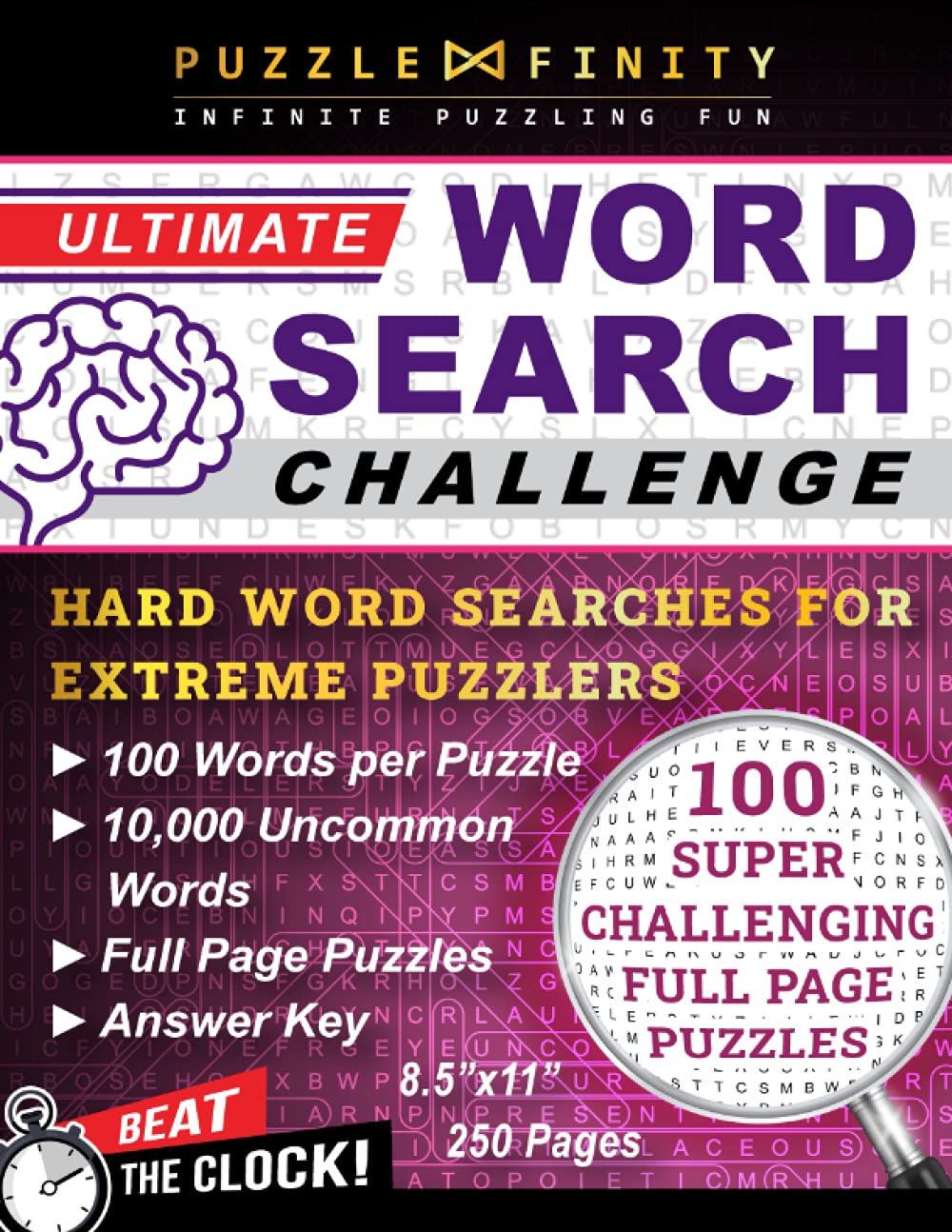 Ultimate Word Search Challenge: Hard Wordsearches for Extreme Puzzle Lovers with 100 Words per Puzzle &amp; 10,000 Rare Words - Challenging &amp; Difficult Word Search Book for Adults &amp; Smart Teens
