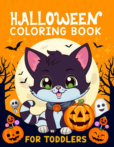 Halloween coloring book for toddlers: 50 Super Cute and Easy Halloween Illustrations to Color for Little Ones Ages 1-4 (halloween toddler gifts)