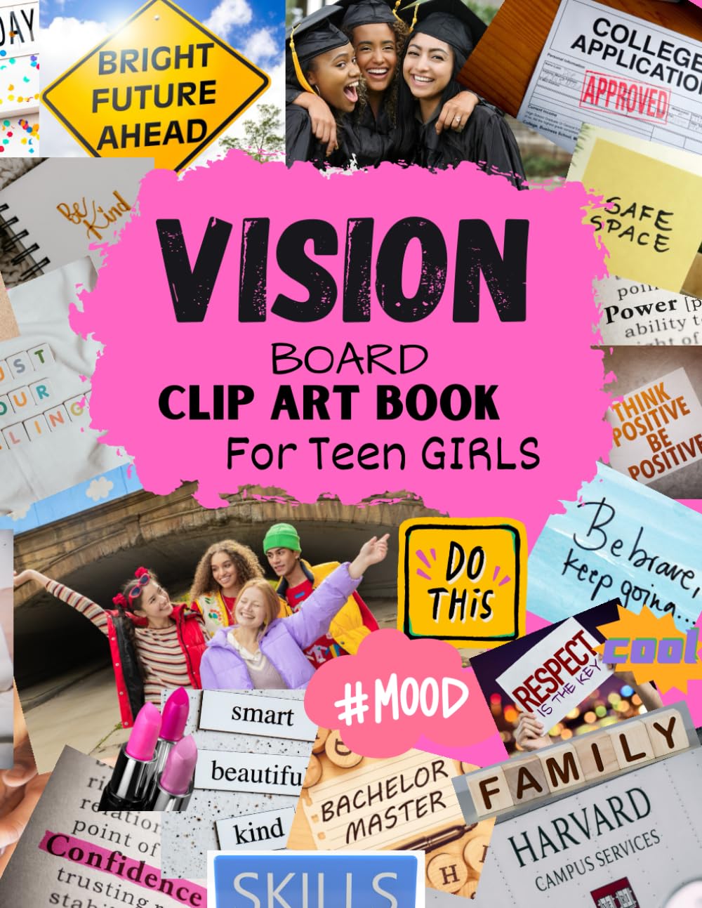 Vision Board Clip Art Book for Teen Girls — used book cover