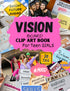 Vision Board Clip Art Book for Teen Girls — used book cover
