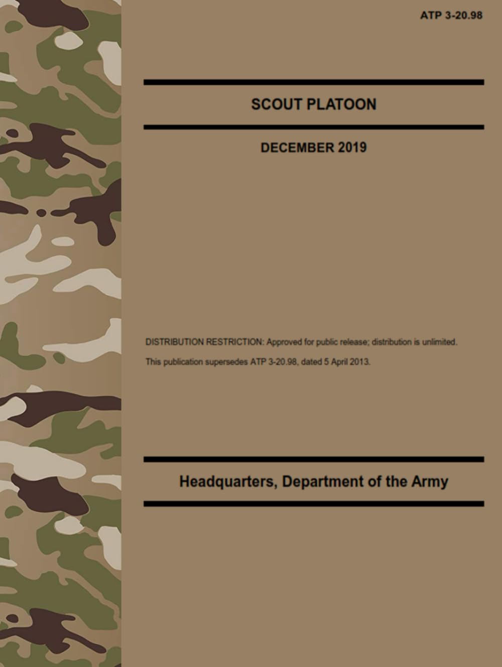 ATP 3-20.98 Scout Platoon - Dec. 2019 — used book cover