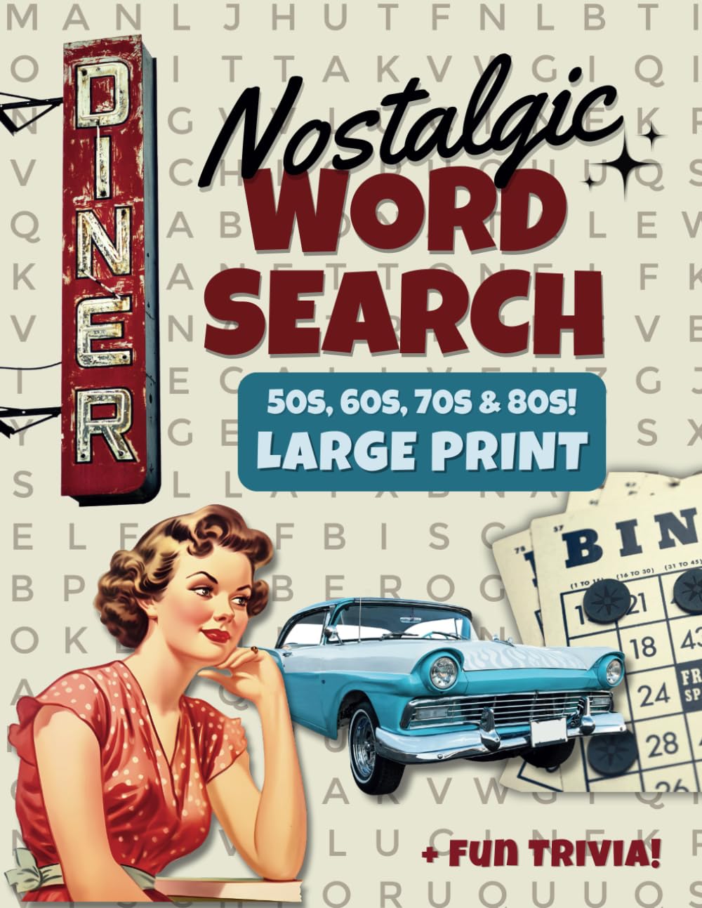 Nostalgic Large Print Word Search — used book cover