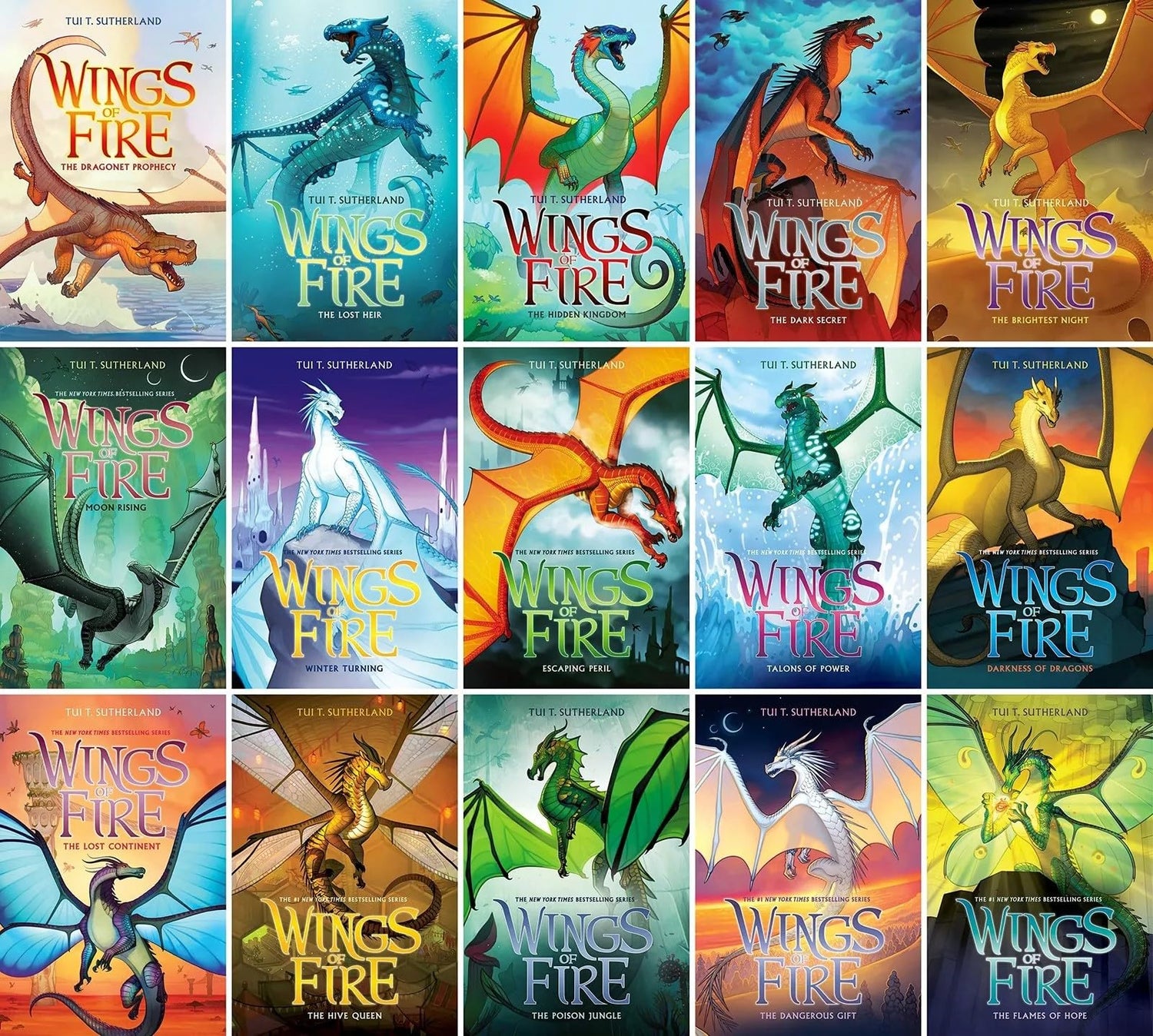 Tui T. Sutherland The Complete Collection Series Set of Wings Of Fire: (Books 1-15) Best Selling