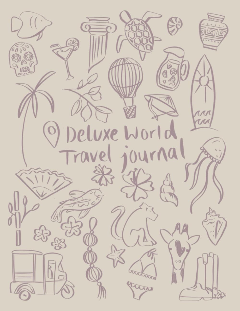 Deluxe World Travel Journal: Large Beige Cover