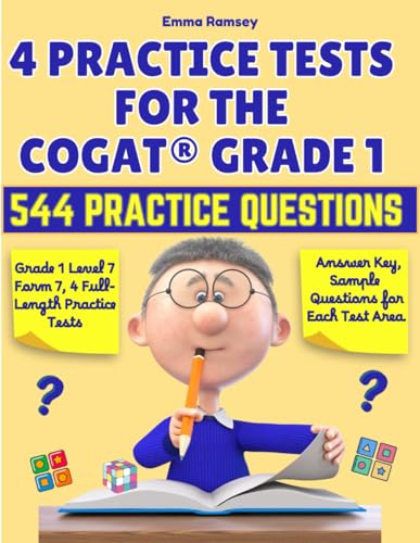 4 Practice Tests for the COGAT Grade 1 — used book cover