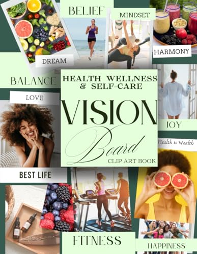 Health Wellness and Self-Care Vision Board Clip Art Book — used book cover
