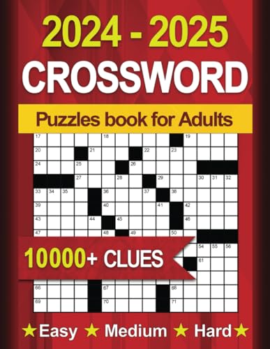 Crossword Puzzles Book For Adults: Over 10000+ Verified qlues: (Easy, Medium &amp; Hard)