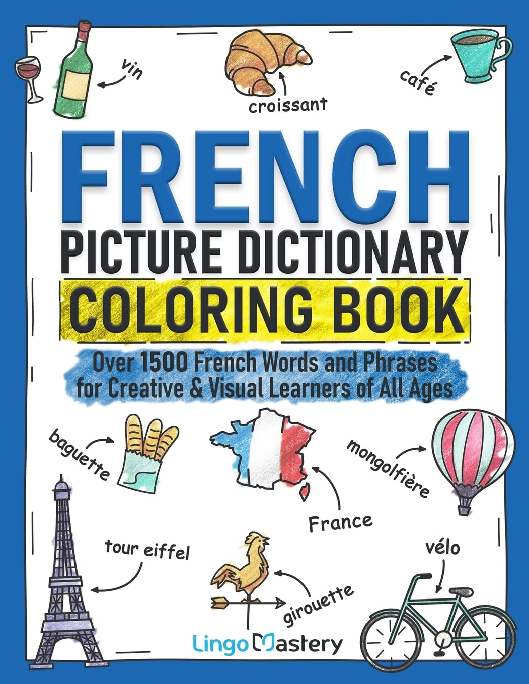 French Picture Dictionary Coloring Book — used book cover